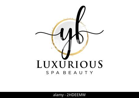 Initial YF feminine logo. Usable for Logo for fashion,photography, wedding, beauty, business. Flat Vector Logo Design Template . Stock Vector