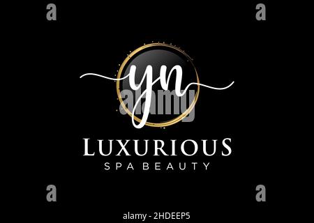 Initial YN feminine logo. Usable for Logo for fashion,photography, wedding, beauty, business. Flat Vector Logo Design Template . Stock Vector
