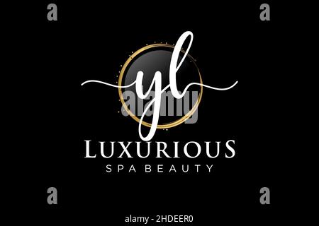 Initial YL feminine logo. Usable for Logo for fashion,photography, wedding, beauty, business. Flat Vector Logo Design Template . Stock Vector