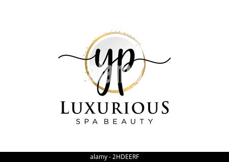 Initial YP feminine logo. Usable for Logo for fashion,photography, wedding, beauty, business. Flat Vector Logo Design Template . Stock Vector