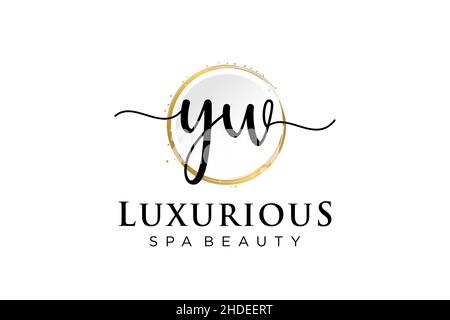 Initial YW feminine logo. Usable for Logo for fashion,photography, wedding, beauty, business. Flat Vector Logo Design Template . Stock Vector