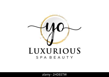 Initial YO feminine logo. Usable for Logo for fashion,photography, wedding, beauty, business. Flat Vector Logo Design Template . Stock Vector