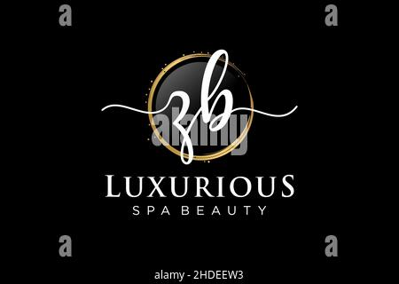Initial ZB feminine logo. Usable for Logo for fashion,photography, wedding, beauty, business. Flat Vector Logo Design Template . Stock Vector