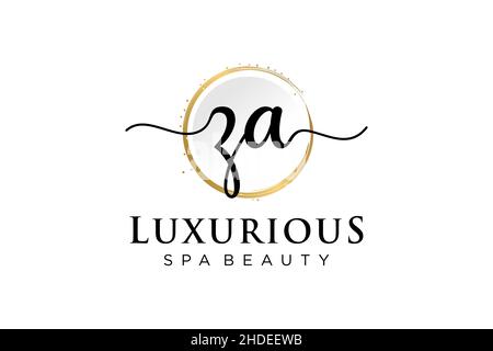 Initial ZA feminine logo. Usable for Logo for fashion,photography, wedding, beauty, business. Flat Vector Logo Design Template . Stock Vector