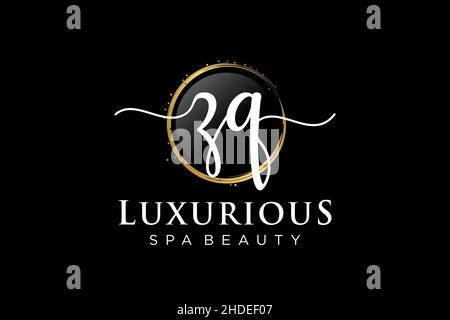 Initial ZQ feminine logo. Usable for Logo for fashion,photography, wedding, beauty, business. Flat Vector Logo Design Template . Stock Vector