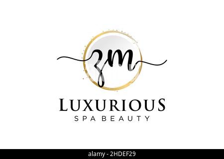 Initial ZM feminine logo. Usable for Logo for fashion,photography, wedding, beauty, business. Flat Vector Logo Design Template . Stock Vector