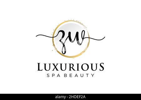 Initial ZW feminine logo. Usable for Logo for fashion,photography, wedding, beauty, business. Flat Vector Logo Design Template . Stock Vector