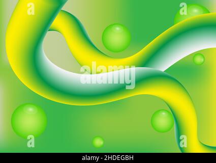 abstract Fluid green and yellows tone gradient background wallpaper Stock Vector