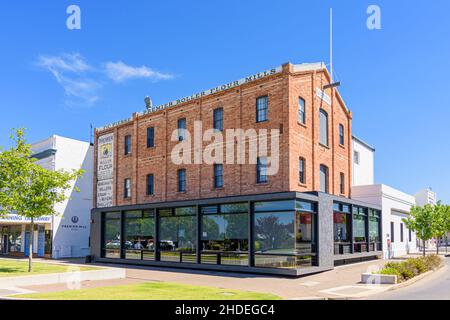 Old Katanning flour mill, now the luxury Premier Mill Hotel and Dome Cafe, in the country town of Katanning, Western Australia, Australia Stock Photo