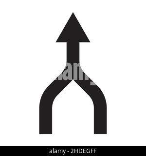 two arrows merging icon vector collaboration, partnership, alliance ...