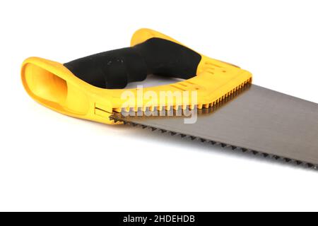 A handsaw on the white background Stock Photo