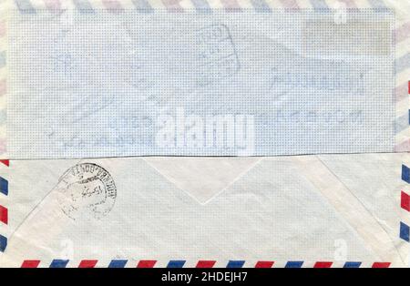 Back side Post envelope, background. Stock Photo