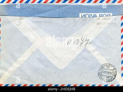 Back side Post envelope, background. Stock Photo