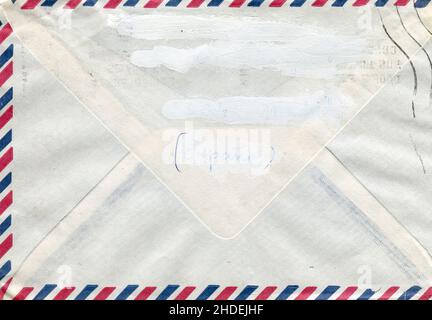 Back side Post envelope, background. Stock Photo