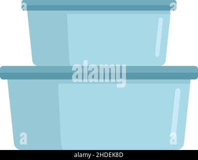 Plastic box stack icon. Flat illustration of Plastic box stack vector icon isolated on white background Stock Vector