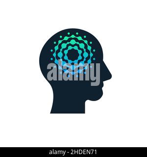 natural therapy mind for health logo designs simple modern. psychology logo. Stock vector illustration isolated Stock Vector