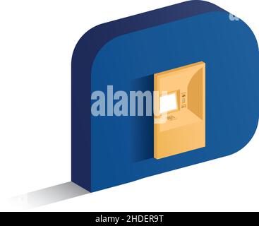 ATM - Automatic Teller Machine vector on white background Stock Vector