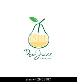fresh fruit abstract pear juice logo design vector graphic symbol icon illustration creative idea Stock Vector
