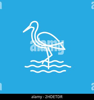 continuous line bird pelican logo design vector graphic symbol icon illustration creative idea Stock Vector