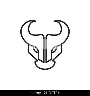 face polygon buffalo line logo design vector graphic symbol icon illustration creative idea Stock Vector