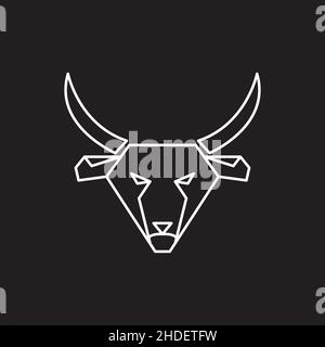 line face polygon cow logo design vector graphic symbol icon illustration creative idea Stock Vector