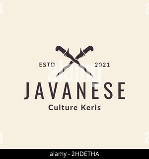 java keris vintage logo design vector graphic symbol icon illustration creative idea Stock Vector