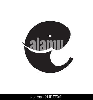 geometric head elephant logo design vector graphic symbol icon illustration creative idea Stock Vector