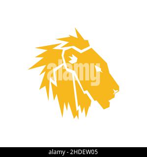 modern shape side view head lion logo design vector graphic symbol icon illustration creative idea Stock Vector