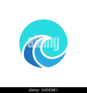 circle geometric waves colorful blue logo design vector graphic symbol icon illustration creative idea Stock Vector