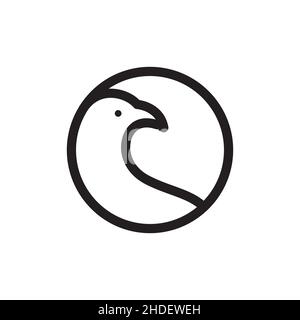 circle geometric with dove line logo design vector graphic symbol icon illustration creative idea Stock Vector
