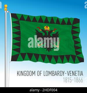 Kingdom of Lombardy - Venetian historical flag, Italy, 1815 - 1866, vector illustration Stock Vector