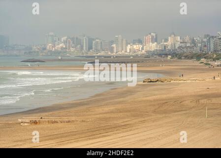 Mar del Plata skyline and beaches Stock Photo