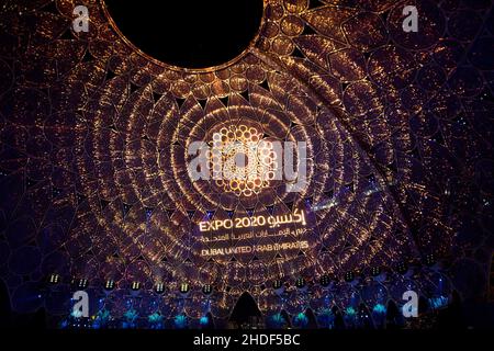 Beijing, China. 6th Jan, 2022. Photo taken on Sept. 30, 2021 shows the opening ceremony of the Expo 2020 Dubai in Dubai, the United Arab Emirates. Credit: Xinhua/Alamy Live News Stock Photo