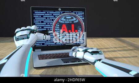 coding, artificial intelligence, programming, artificial intelligences, cyborg Stock Photo