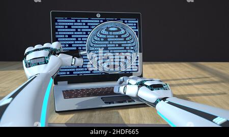 coding, artificial intelligence, programming, artificial intelligences, cyborg Stock Photo