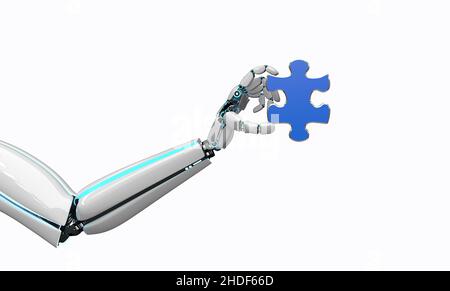 strategy, jigsaw piece, artificial intelligence, strategies, jigsaw pieces, artificial intelligences, cyborg Stock Photo