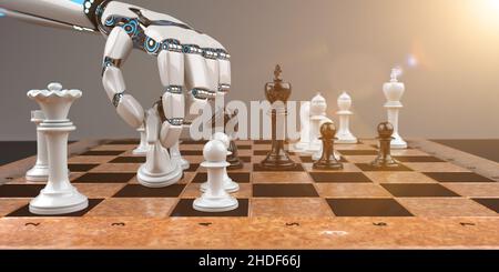 chess, artificial intelligence, robotics, artificial intelligences, cyborg Stock Photo