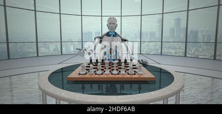 chess, invitation, artificial intelligence, invitations, artificial intelligences, cyborg Stock Photo