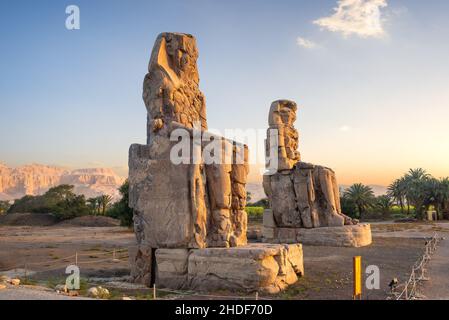 colossi of memnon, colossal statue, colossi of memnons Stock Photo