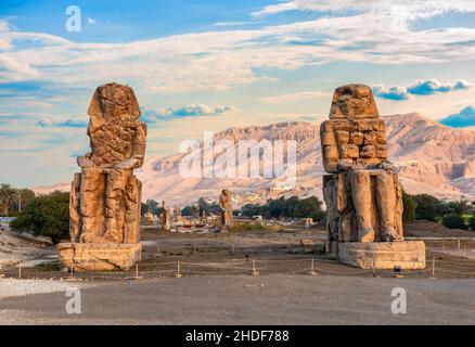 colossi of memnon, colossal statue, colossi of memnons Stock Photo