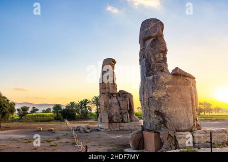 colossi of memnon, colossal statue, colossi of memnons Stock Photo