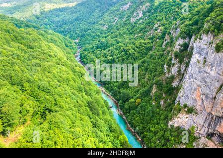 valley, tara, montenegro, valleys, taras, montenegros Stock Photo