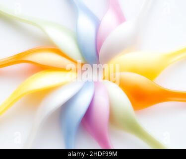 spoon, multi colored, spoons, multi coloreds Stock Photo