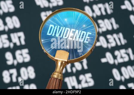 winning, dividend, Joint stock company, dividends Stock Photo