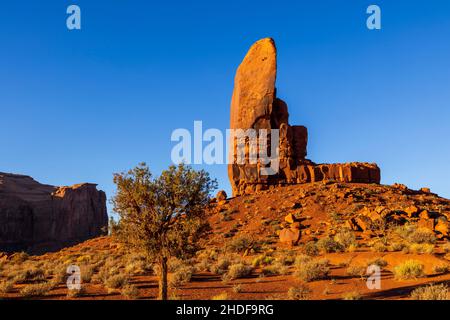 The Thumb rock formation in Monument Valley Navajo Tribal Park, Utah Stock Photo