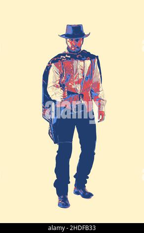 illustration, cowboy, illustrations Stock Photo