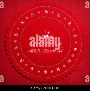 felt, tablecloth, merry christmas, felts, tablecloths, merry x-mas Stock Photo