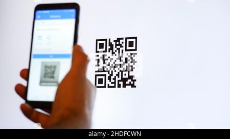 scanning, smart phone, qr code, smart phones, smartphone, smartphones Stock Photo