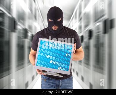 burglar, hacker, computer crime, hacking, burglars, hackers, computer crimes Stock Photo