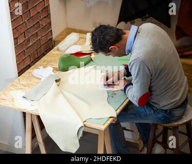 craft, leather, workplace, shoemaker, crafts, leathers, workplaces, workstation, shoemakers Stock Photo